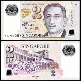 SINGAPORE 2 Dollars 2015...