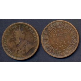 BRITISH INDIA 1/4 Anna 1917