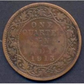 BRITISH INDIA 1/4 Anna 1913