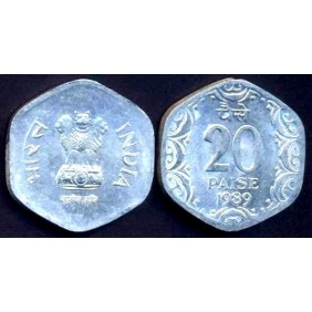 INDIA 20 Paise 1989 C