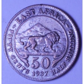 EAST AFRICA 50 Cents 1937 AG