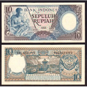 INDONESIA 10 Rupiah 1958