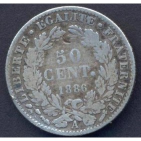 FRANCE 50 Centimes 1886A AG