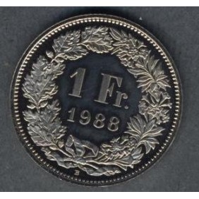 SWITZERLAND 1 Franc 1988