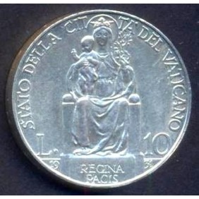 VATICANO Pio XI 10 Lire AG...