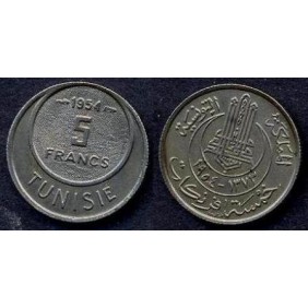 TUNISIA 5 Francs 1954