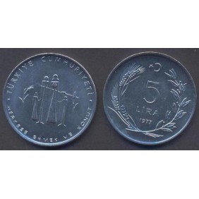 TURKEY 5 Lira 1977 FAO