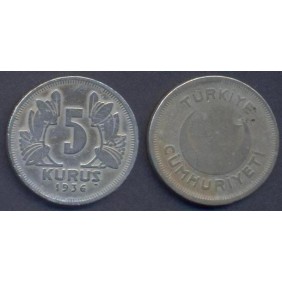 TURKEY 5 Kurus 1936