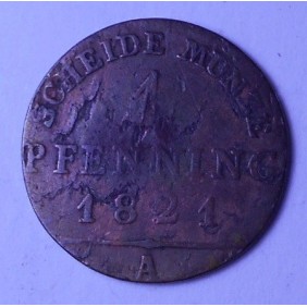 PRUSSIA 1 Pfennig 1821 A