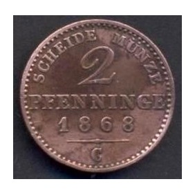 PRUSSIA 2 Pfennig 1868 C