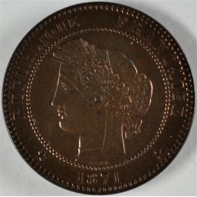FRANCE 10 Centimes 1871A