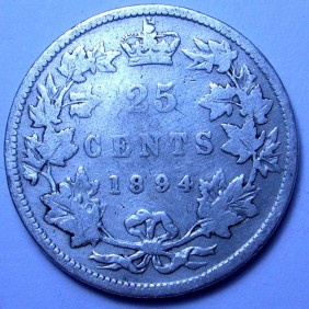 CANADA 25 Cents 1894 AG