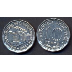 ARGENTINA 10 Pesos 1966...