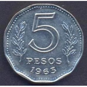 ARGENTINA 5 Pesos 1963