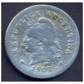 ARGENTINA 10 Centavos 1909