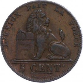 BELGIUM 5 Centimes 1849