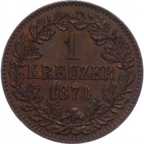 BADEN 1 Kreuzer 1870