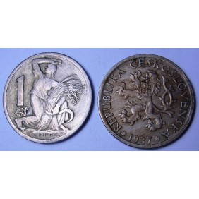 CZECHOSLOVAKIA 1 Koruna 1937