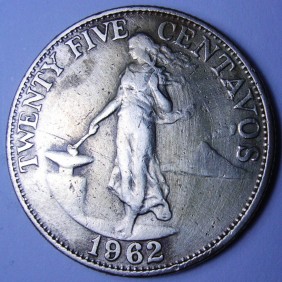 PHILIPPINES 25 Centavos 1962