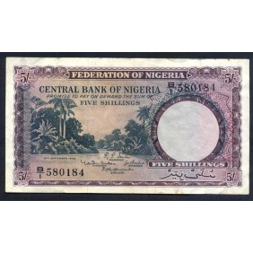NIGERIA 5 Shillings 1958
