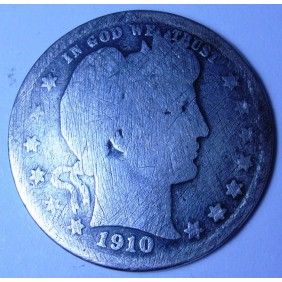 USA Barber Quarter 1910 D AG