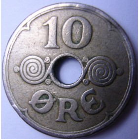 DENMARK 10 Ore 1933 rare
