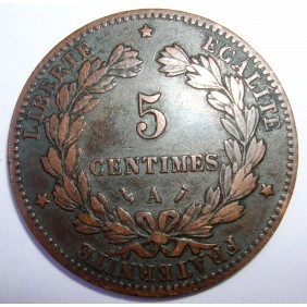 FRANCE 5 Centimes 1880A