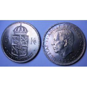 SWEDEN 5 Kronor 1973 Gustaf VI