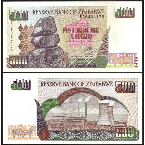 ZIMBABWE 500 Dollars 2004