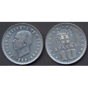 GREECE 10 Drachmai 1959 Paul I