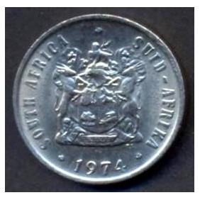 SOUTH AFRICA 10 Cents 1974