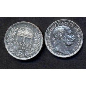 HUNGARY 1 Korona 1914 AG...