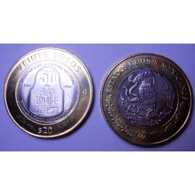 MEXICO 20 Pesos 2016 50Th...