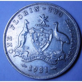 AUSTRALIA 1 Florin 1931 AG