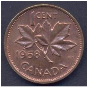 CANADA 1 Cent 1958