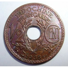 FRENCH INDOCHINA 1/2 Cent 1938