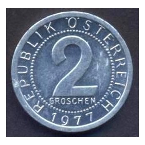 AUSTRIA 2 Groschen 1977