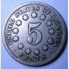 USA 5 Cents 1868 Shield