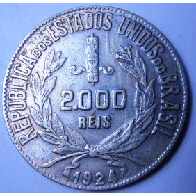 BRAZIL 2000 Reis 1924 AG