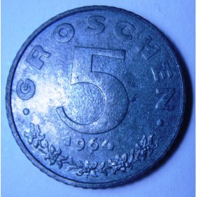 AUSTRIA 5 Groschen 1964 PROOF