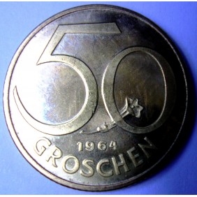 AUSTRIA 50 Groschen 1964 PROOF