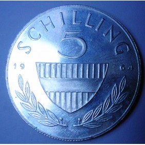 AUSTRIA 5 Schilling 1964 AG...