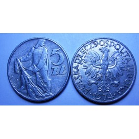 POLAND 5 Zlotych 1974