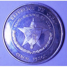 CUBA 5 Pesos 1975 25th...