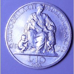VATICANO 10 Lire 1942 AG