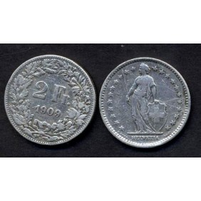 SWITZERLAND 2 Francs 1909 AG
