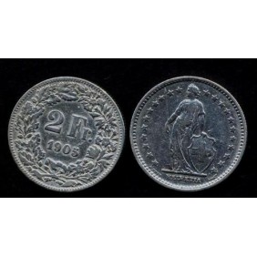 SWITZERLAND 2 Francs 1905 AG