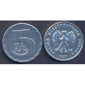 POLAND 5 Zlotych 1990