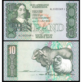 SOUTH AFRICA 10 Rand 1990