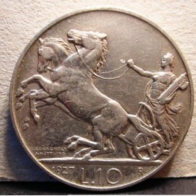 10 LIRE 1927 2 ROSETTE